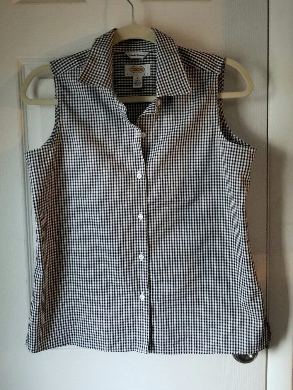 ❗Talbots Vintage Black White Gingham Top Size 6❗